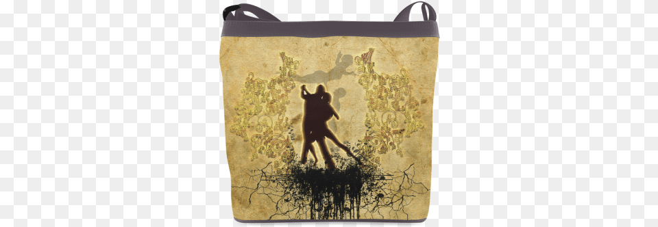 Dancing Couple On Vintage Background Crossbody Bags Dance With Me Yard Sign, Accessories, Handbag, Bag, Canvas Free Png Download