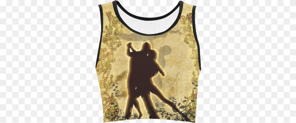 Dancing Couple On Vintage Background Women39s Crop Top Dance With Me Yard Sign, Home Decor, Clothing, Tank Top, Animal Png Image