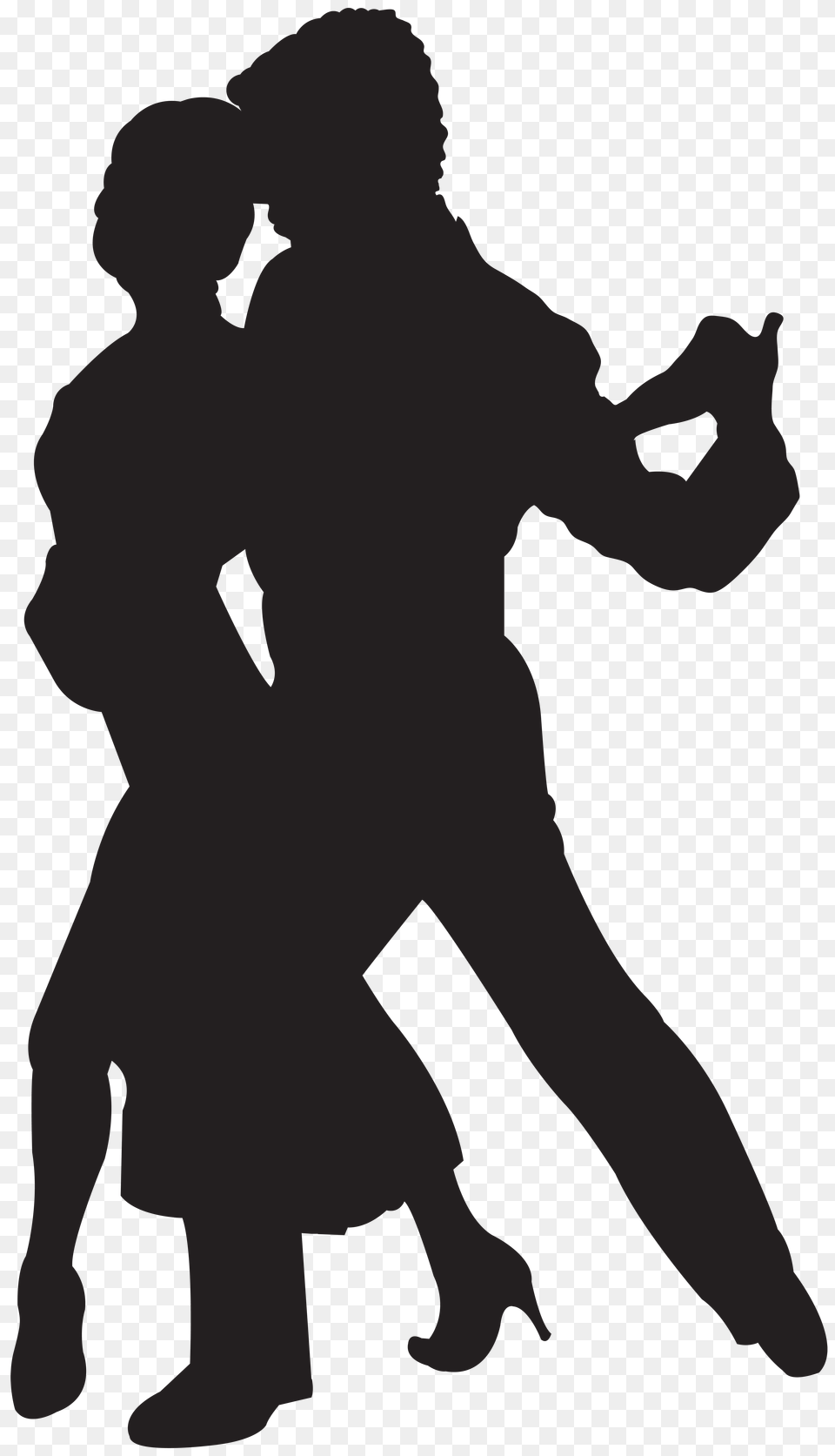 Dancing Couple Silhouette Clip, Gray Free Transparent Png