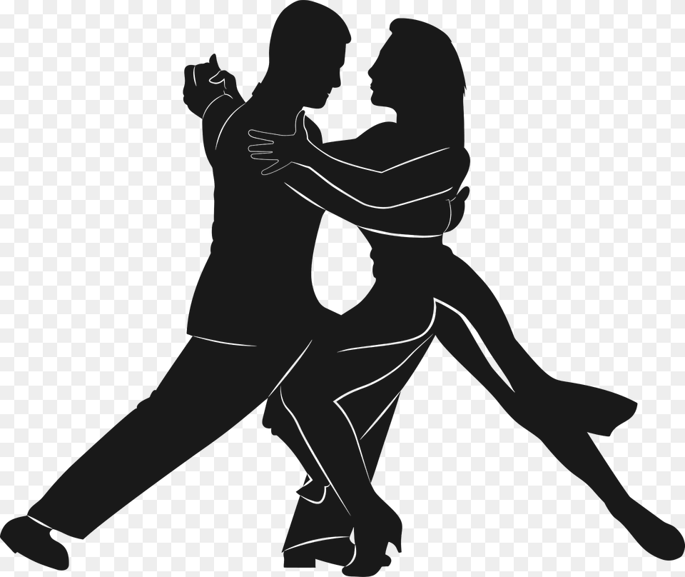 Dancing Couple Stencil Clipart, Tango, Dance Pose, Person, Leisure Activities Free Png