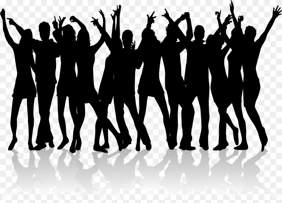Dancing Dance Many Material Dancing People Silhouette, Person, Crowd, Concert Png Image
