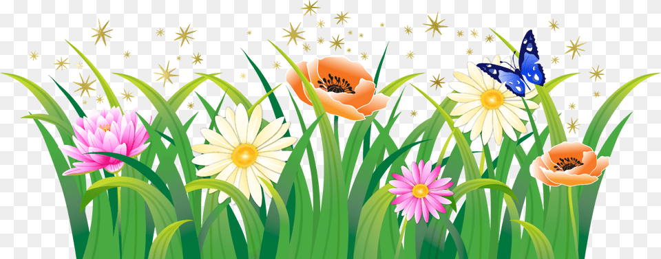 Dancing Flower Garden Gold Sparkle April, Art, Daisy, Floral Design, Graphics Free Transparent Png
