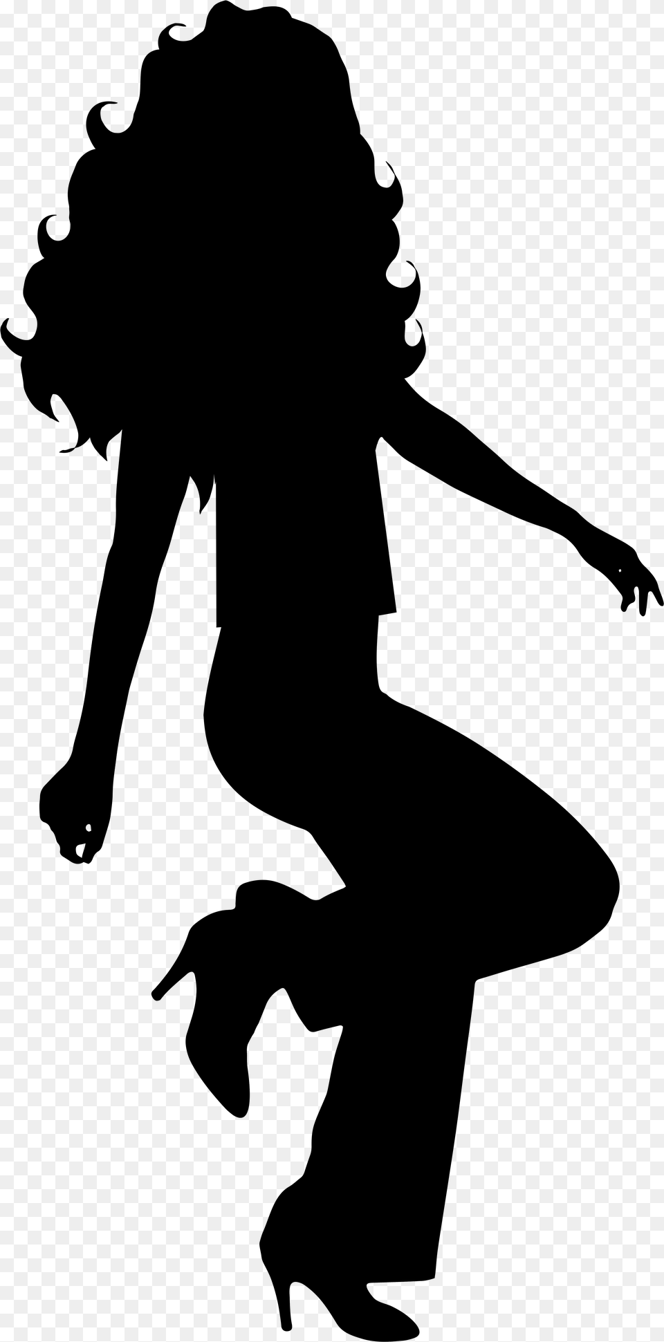 Dancing Girl Silhouette Clip Art, Gray Free Png