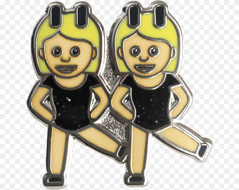 Dancing Girls Emoji Pin Cartoon, Face, Head, Person, People Free Png