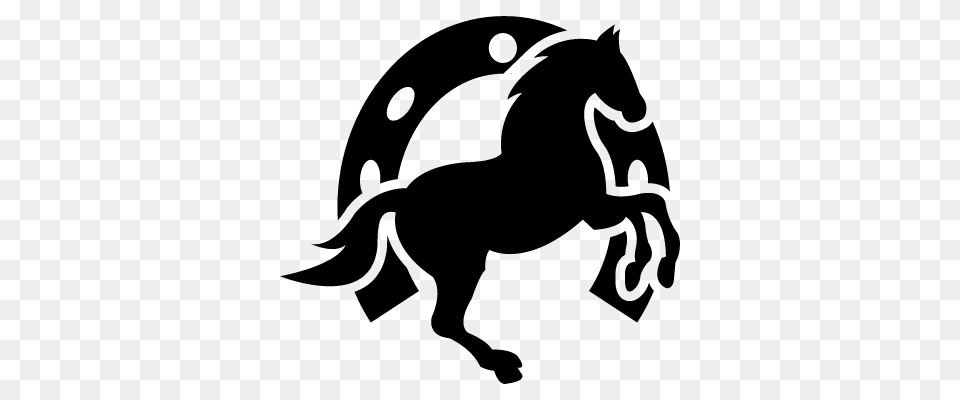 Dancing Horse And Horseshoe Background Vectors Logos, Gray Free Png