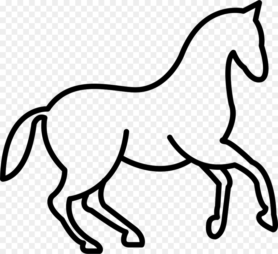 Dancing Horse Outline Horse Outline, Animal, Colt Horse, Mammal, Stencil Free Transparent Png