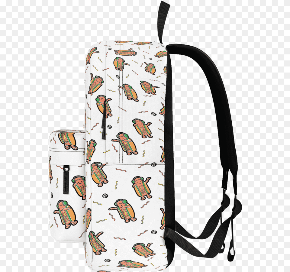 Dancing Hot Dogs Pattern Classic Backpack Cj So Cool Book Bags, Bag, Baby, Person, Baggage Free Png Download