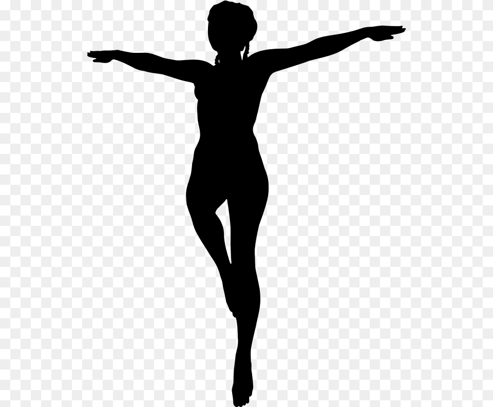 Dancing Lady Dancing Woman Silhouette, Gray Free Png Download