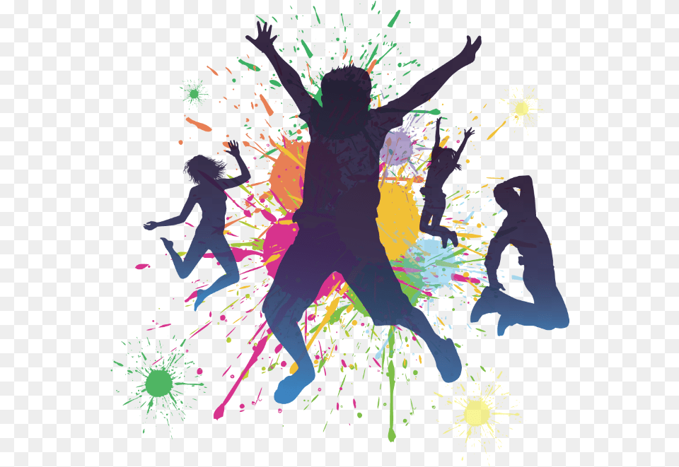 Dancing Party Silhouette Dance Jumping Peoples Imagenes De Baile, Art, Graphics, Purple, Person Png Image