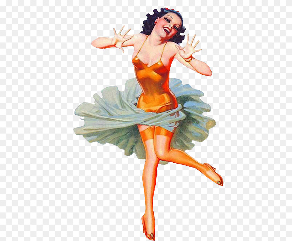 Dancing Pin Up Girl Drawing Pin Up Vintage Dance, Leisure Activities, Person, Adult, Female Png