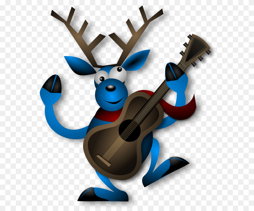 Dancing Reindeer 1 By, Guitar, Musical Instrument, Person, Animal Free Png