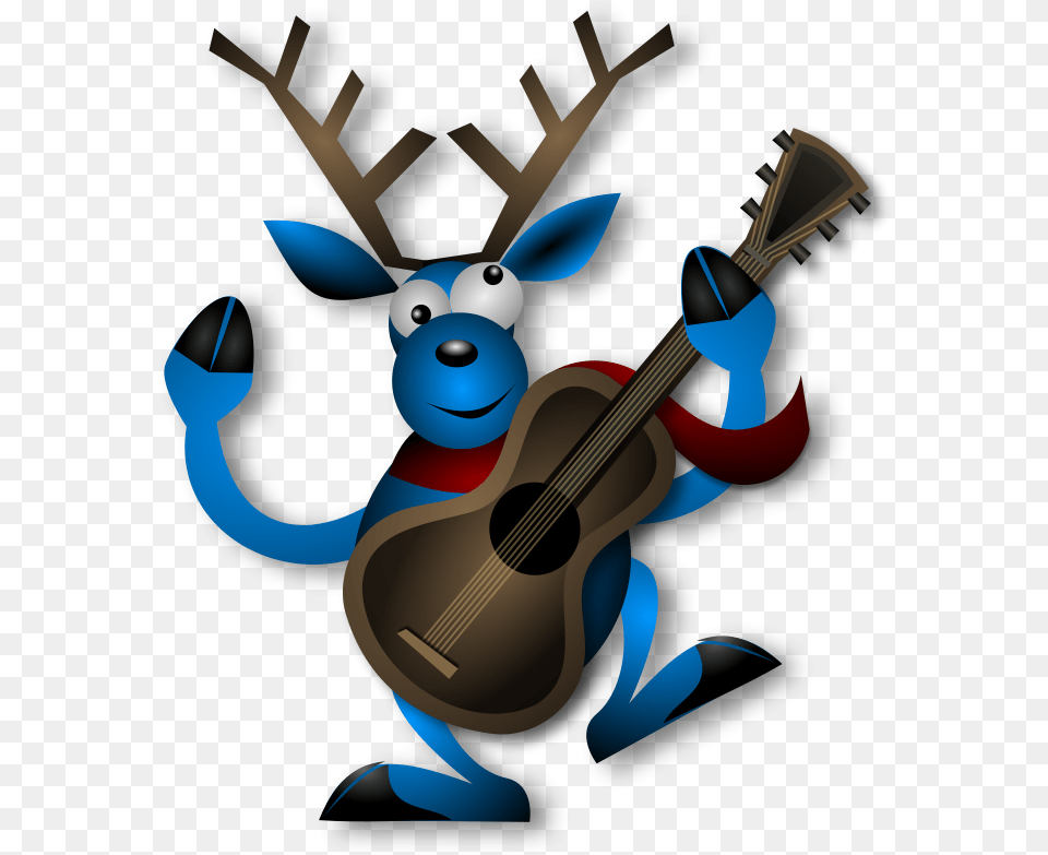 Dancing Reindeer 1 Clip Art Reindeer, Guitar, Musical Instrument, Person Free Png