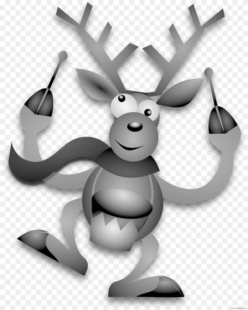 Dancing Reindeer Animal Black White Clipart Images Reindeer Blue Clipart, Deer, Mammal, Wildlife Png Image