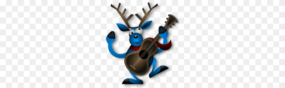 Dancing Reindeer Clip Art, Smoke Pipe, Guitar, Musical Instrument Free Png