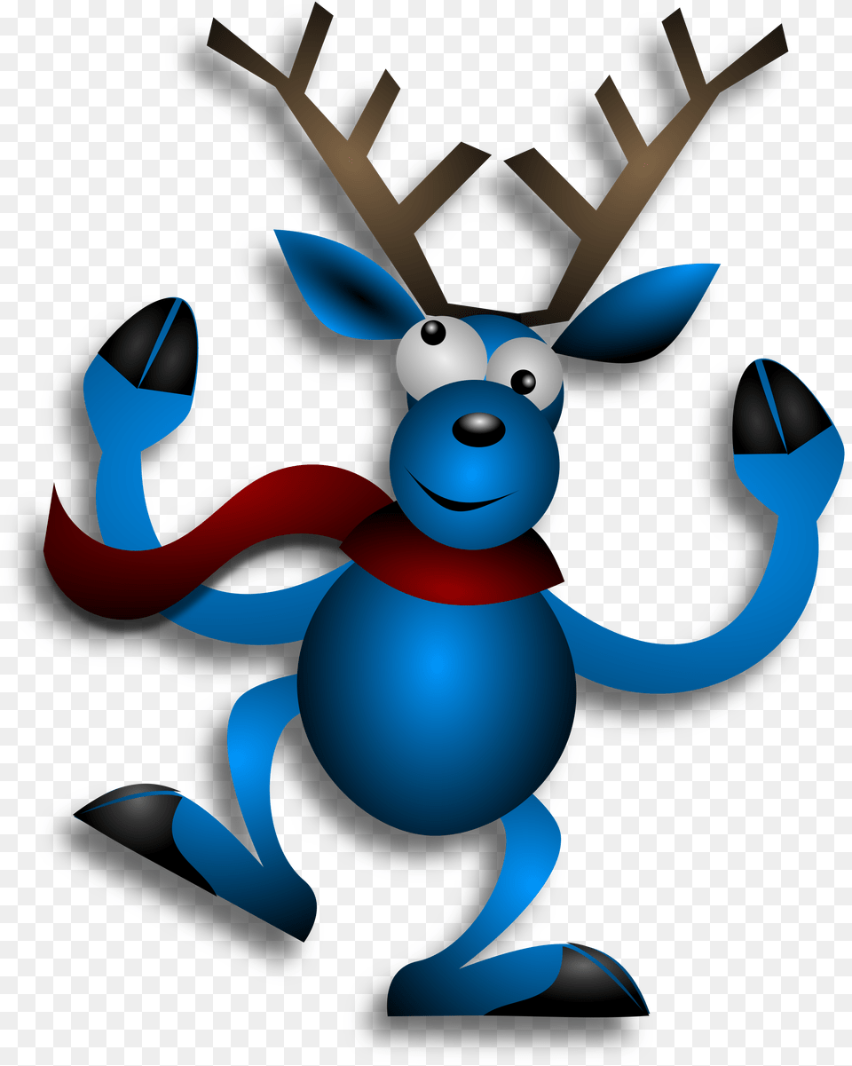 Dancing Reindeer Clipart Blue Christmas Reindeer Cartoon, Animal, Deer, Wildlife, Mammal Png