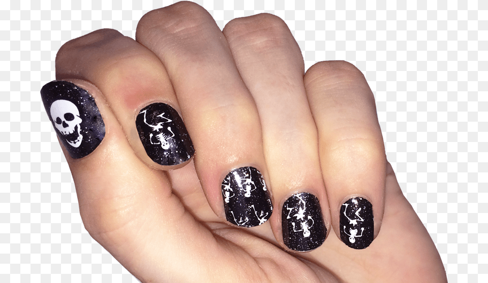 Dancing Skeletons Nail Wraps Scratch Nail Polish, Body Part, Hand, Person, Baby Free Png