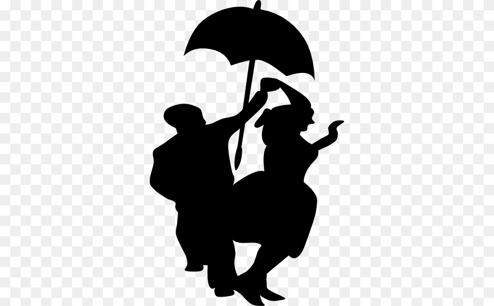 Dancing Under Umbrella Clip Art, Silhouette, Stencil, Baby, People Free Transparent Png