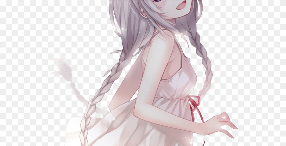 Dancing With Myself Anime Girl Anime Anime Anime Girl White Hair Purple Eyes, Book, Comics, Publication, Adult Png Image