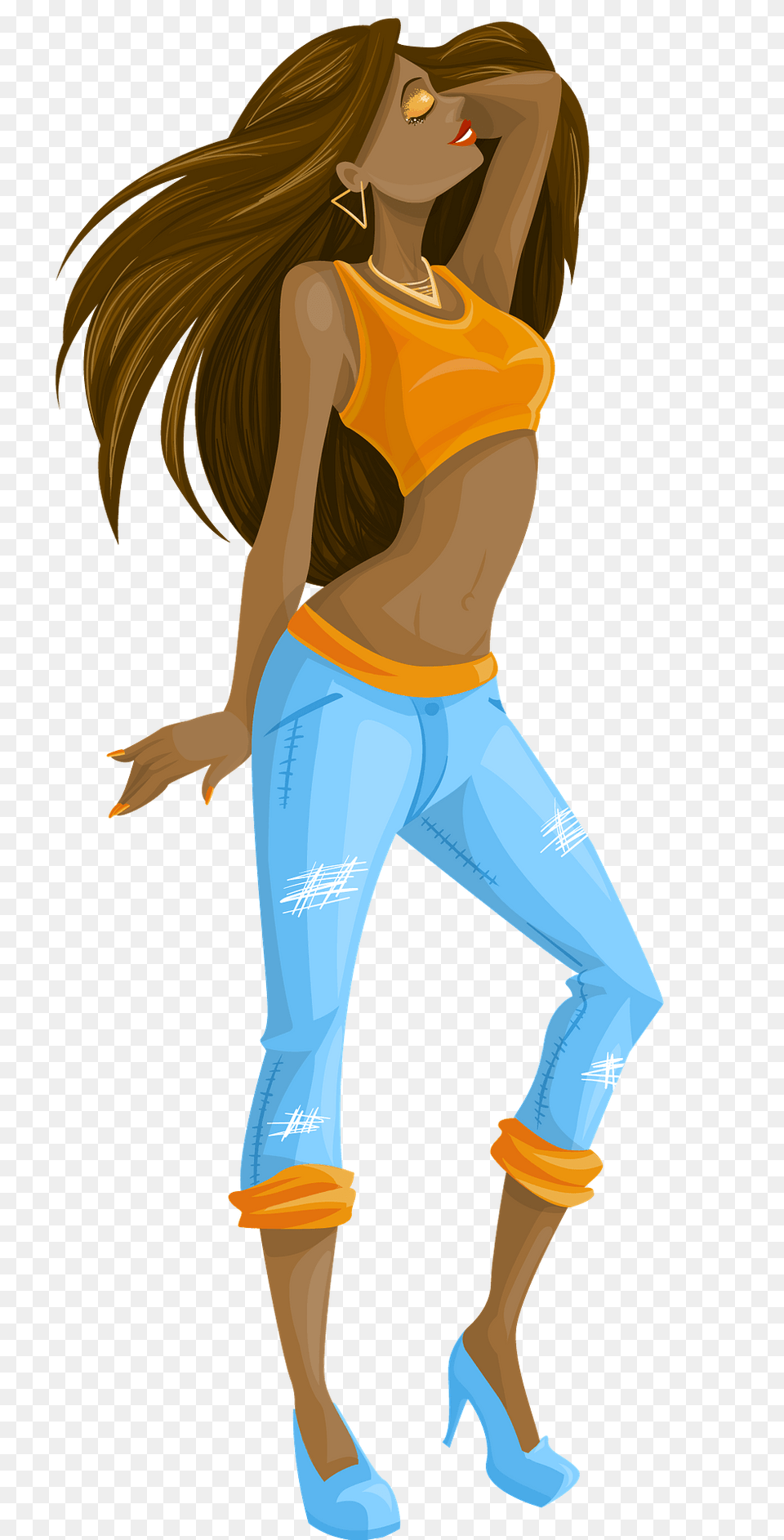 Dancing Woman Clipart, Clothing, Pants, Teen, Person Png Image