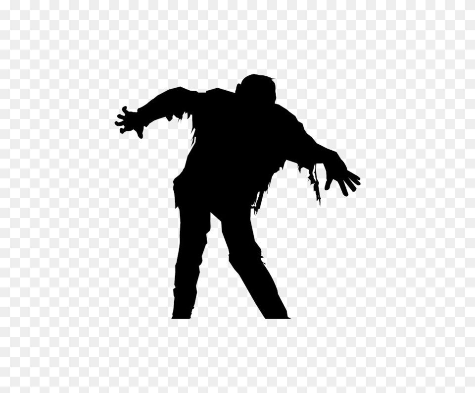 Dancing Zombie Window Silhouettes, Silhouette, Stencil, Adult, Male Free Transparent Png