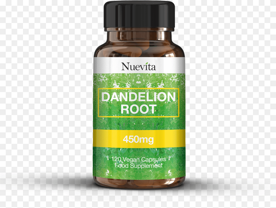 Dandelion Root Vegan 450mg Capsules, Herbal, Herbs, Plant, Bottle Png Image