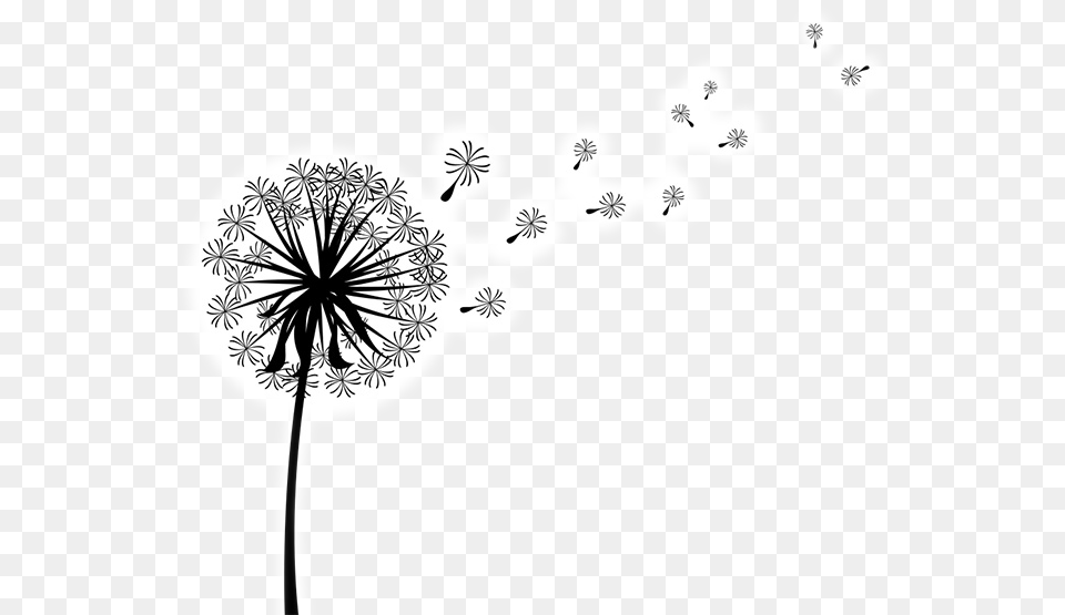 Dandelion Silhouette Free Dandelion Silhouette, Flower, Plant Png