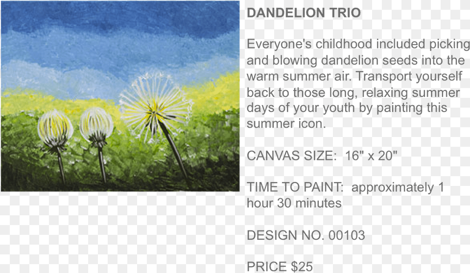 Dandelion Trio Popup Paint Studio Popup Paint Studio, Flower, Plant Free Png Download