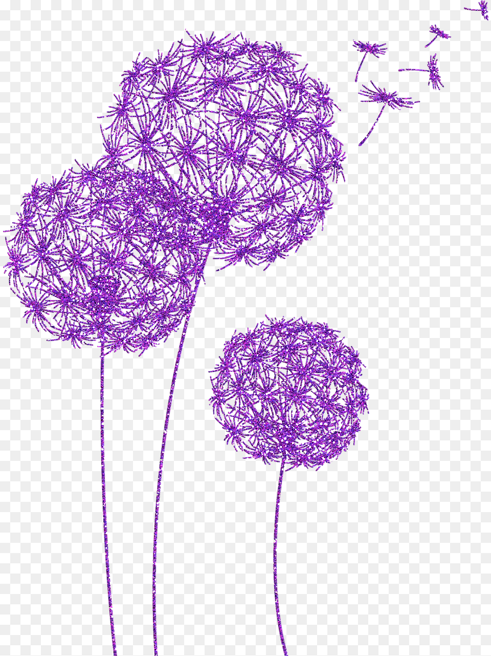 Dandelions Purple Glitter Free On Pixabay Purple Flower Drawing, Plant, Allium, Pattern Png Image