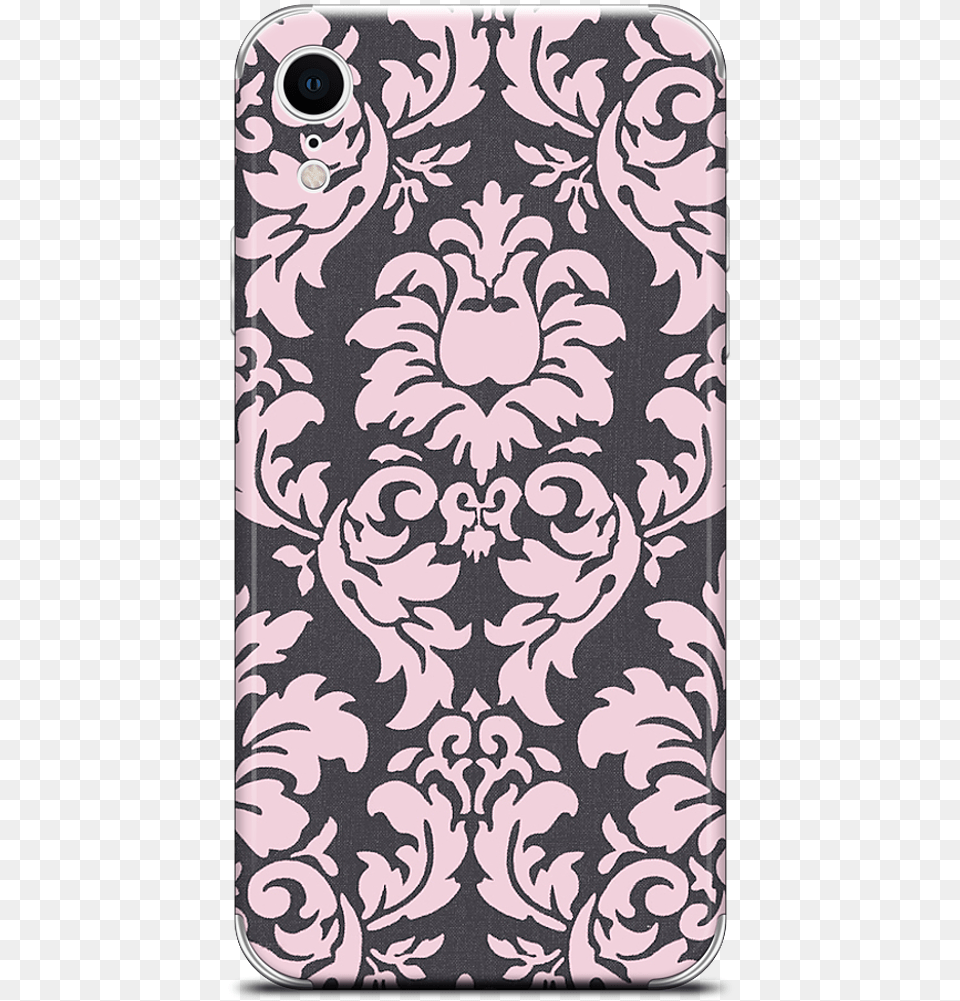 Dandy Damask Iphone Skin Black And White Damask, Home Decor, Rug, Art, Floral Design Png Image