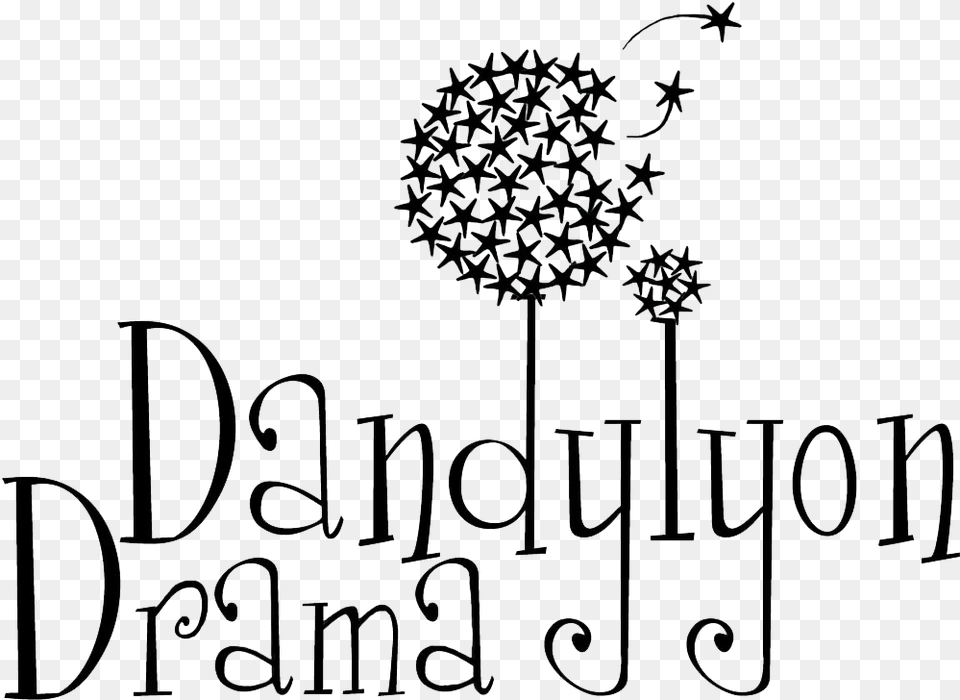 Dandylyon Drama Monochrome, Flower, Plant, Art, Text Png Image