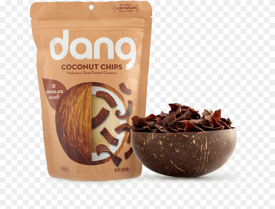 Dang Coconut Chips Chocolate Sea Salt, Cocoa, Dessert, Food, Fruit Png