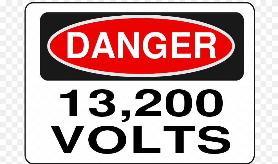 Danger 13 200 Volts Alt, Sign, Symbol, Text, Road Sign Png Image