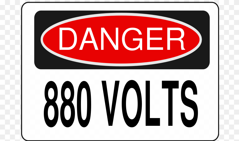 Danger 880 Volts, License Plate, Transportation, Vehicle, Symbol Free Png Download