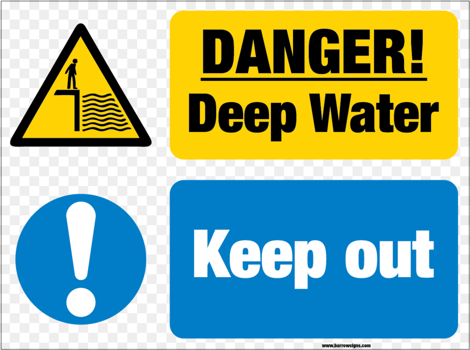 Danger Deep Water Keep Out, Sign, Symbol, Person, Text Free Png