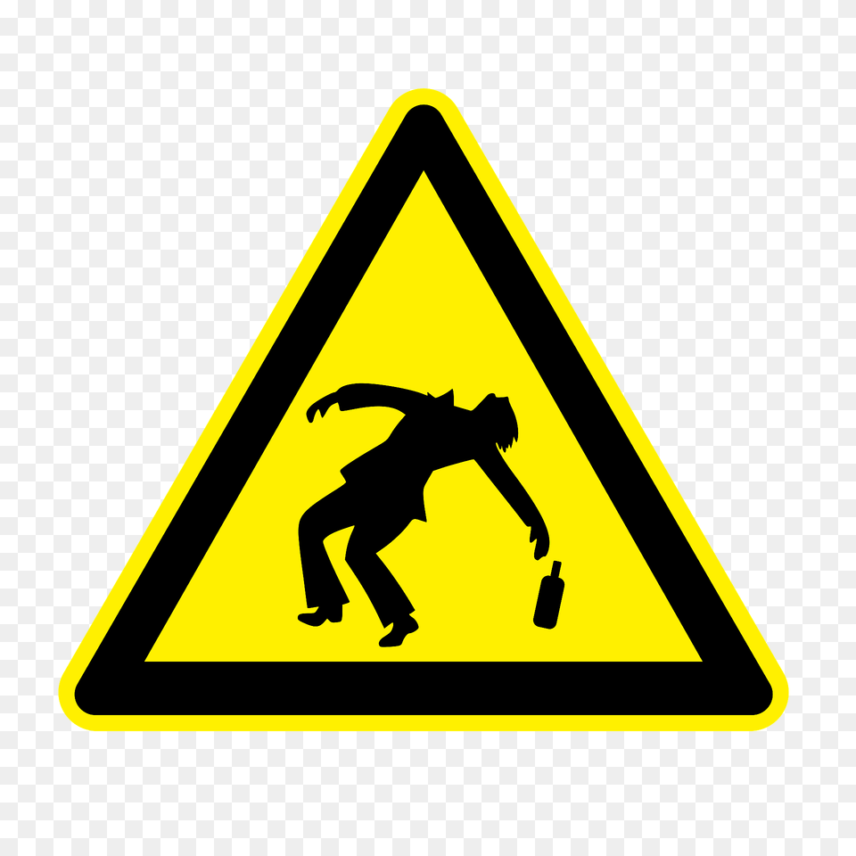 Danger Drunken People Clipart, Sign, Symbol, Road Sign, Adult Free Png