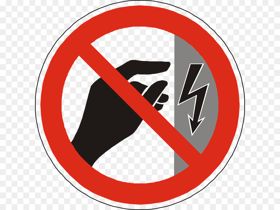 Danger Electricity Touch Sign Symbol Icon Osh Sign Or Symbol In The Workplace, Road Sign, Disk Free Png Download