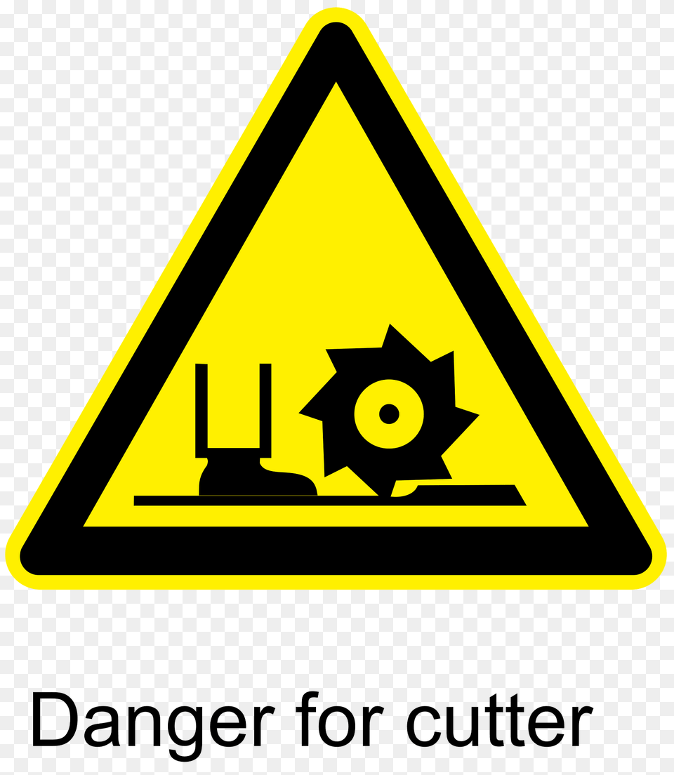 Danger For Cutter Warning Sign Clipart, Symbol, Road Sign Png Image