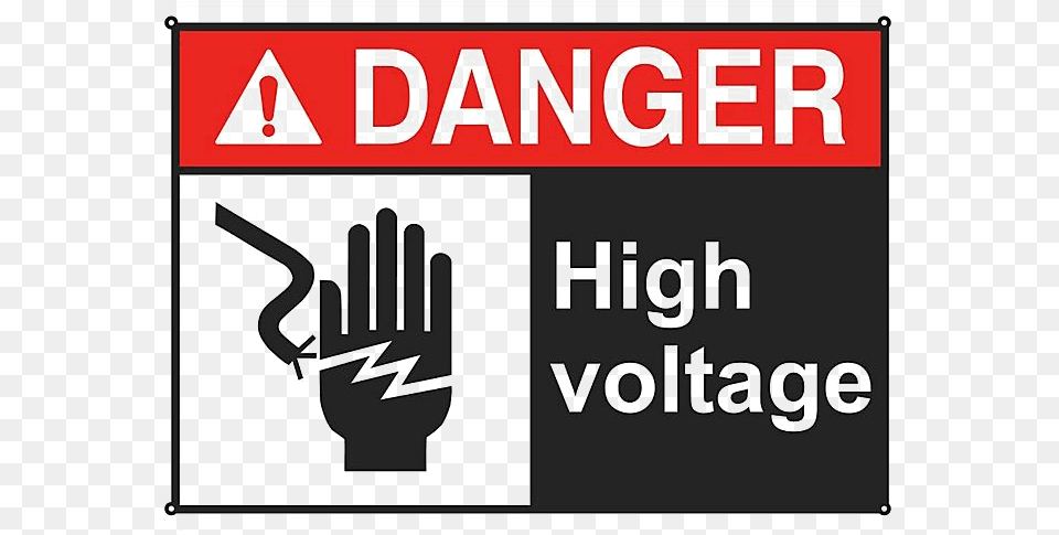 Danger High Voltage Clipart Sign, Clothing, Glove, Scoreboard, Baseball Png Image