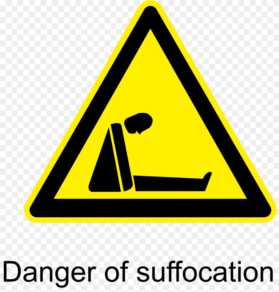 Danger Of Suffocation Warning Sign Clipart, Symbol, Road Sign, Triangle Png