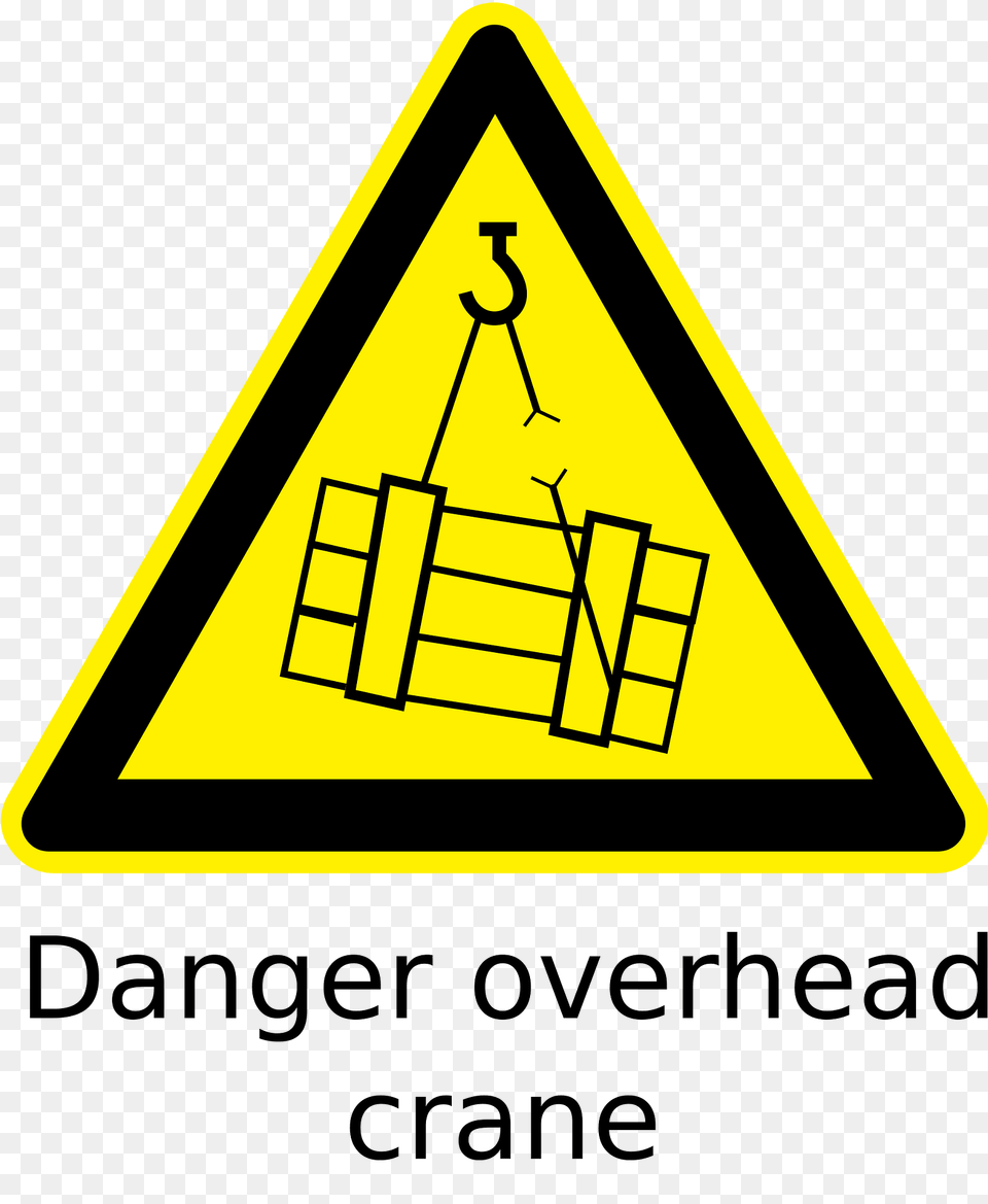 Danger Overhead Crane Clipart, Sign, Symbol, Triangle, Road Sign Png