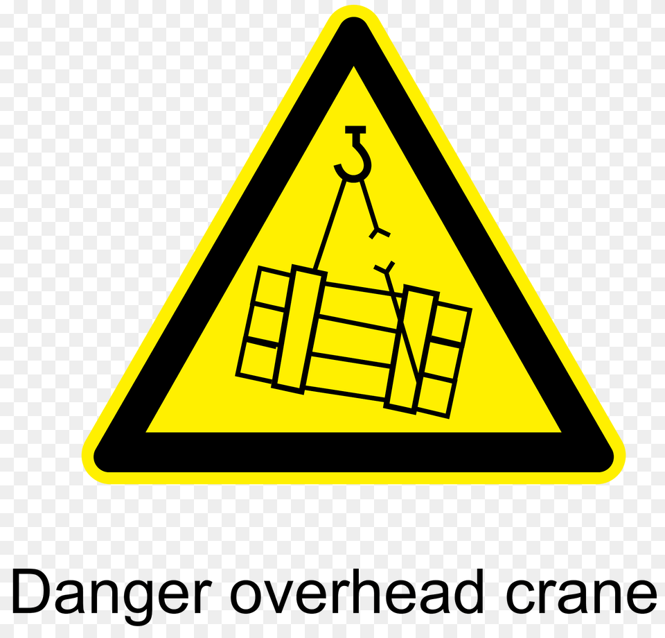 Danger Overhead Crane Warning Sign Clipart, Symbol, Triangle Free Transparent Png