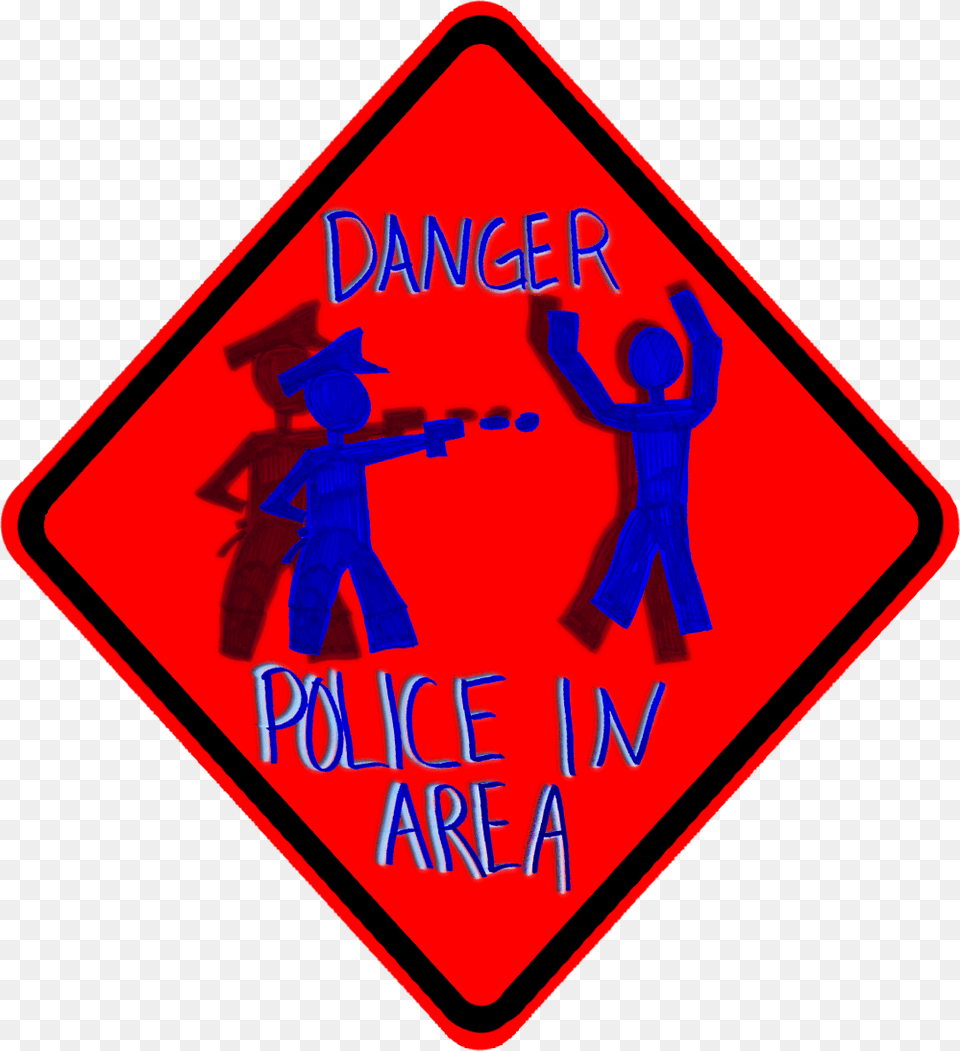 Danger Police In Area 3d, Sign, Symbol, Road Sign, Person Free Png