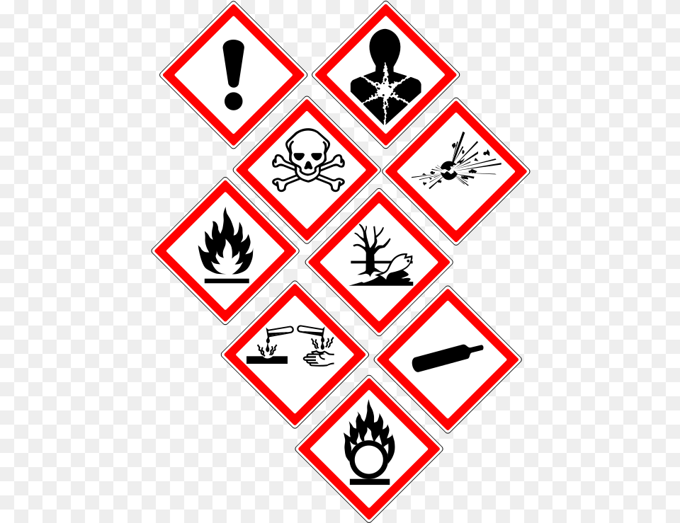 Danger Signs Simbolos De Riesgo Quimico, Sticker, Symbol, Emblem, Adult Free Png