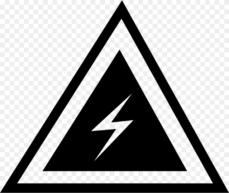 Danger Triangular Symbol With Bolt Sign Inside Simbolos De Rayo, Triangle Free Png