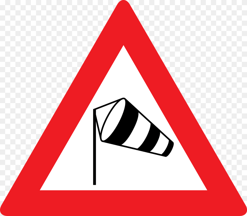 Dangerous Crosswinds Sign In Austria Clipart, Symbol, Triangle, Road Sign Png Image