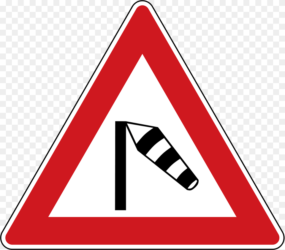 Dangerous Crosswinds Sign In Czech Republic Clipart, Symbol, Road Sign, Triangle Free Png Download
