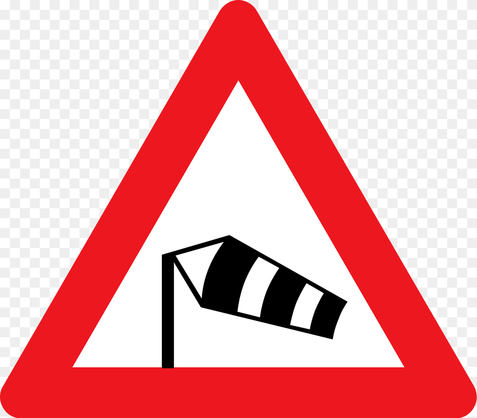 Dangerous Crosswinds Sign In Denmark Clipart, Symbol, Road Sign Free Transparent Png