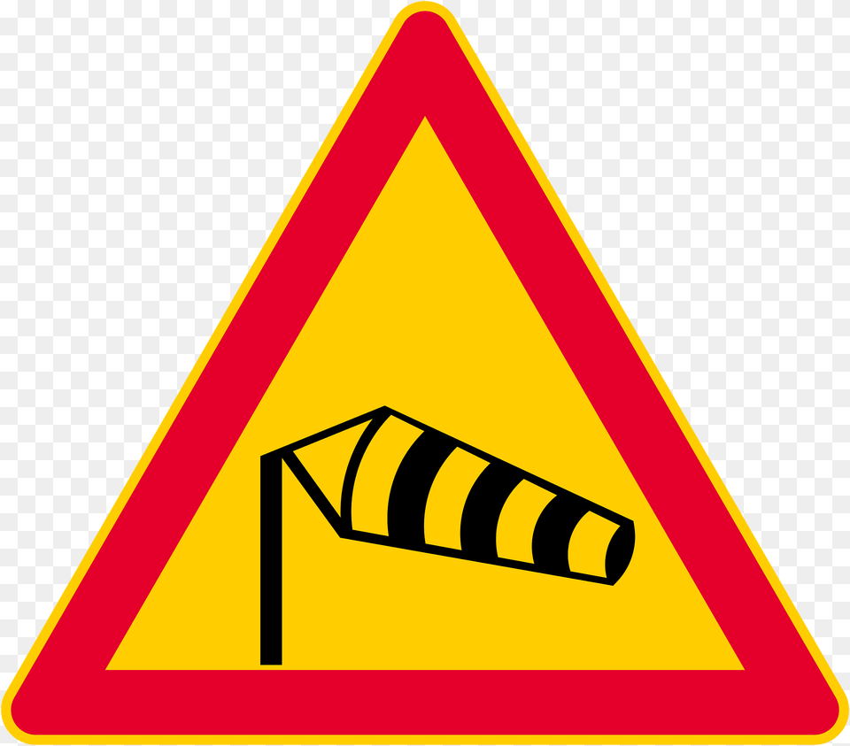 Dangerous Crosswinds Sign In Finland Clipart, Symbol, Road Sign Free Png