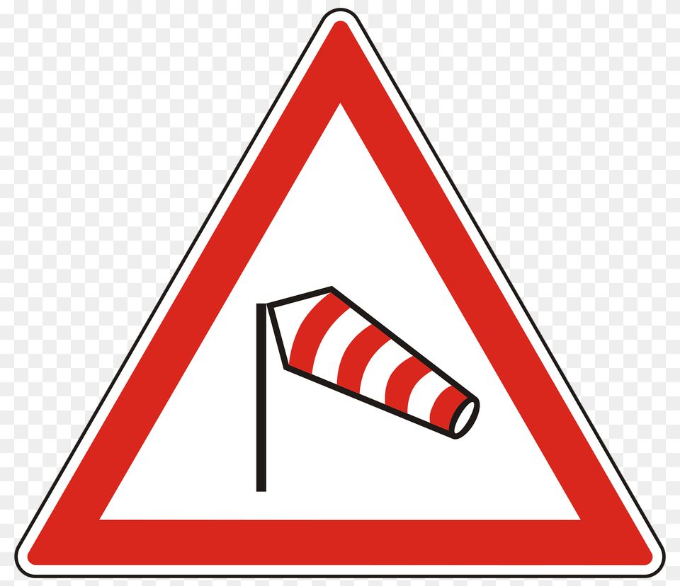 Dangerous Crosswinds Sign In Hungary Clipart, Symbol, Triangle, Road Sign, Dynamite Free Png