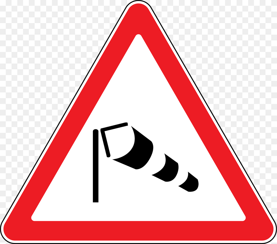 Dangerous Crosswinds Sign In Moldova Clipart, Symbol, Road Sign, Smoke Pipe Free Transparent Png